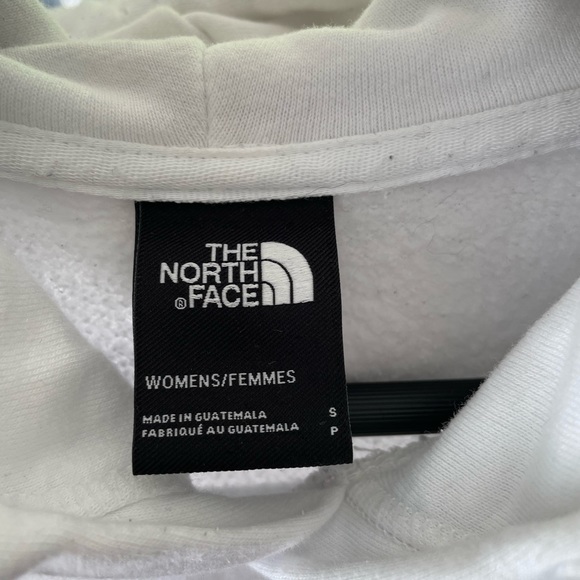 Women’s North Face Hoodie White Red Block Logo Pullover Sweatshirt Size Small - Picture 4 of 6